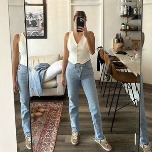 AGOLDE ‘Criss Cross’ Straight Leg Jean in Light Wash